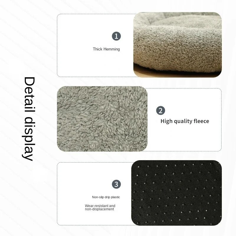 50 см кръгли легла за домашни любимци Гнезда за коте Кученце Зима Топъл полар Развъдник за малки кучета Меки устойчиви на износване постелки Възглавници Стоки за домашни любимци