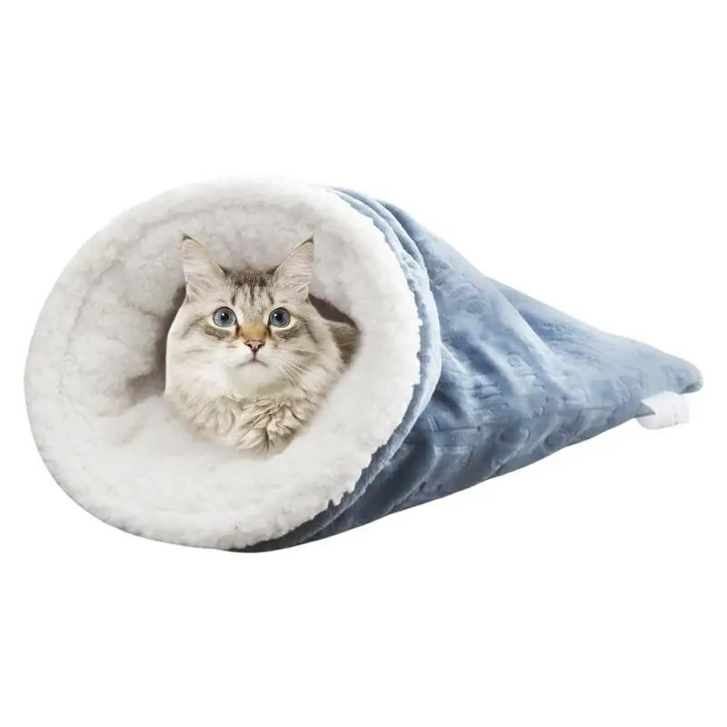 Ново котешко легло Мек плюшен топъл спален чувал за котки Deep Sleep Cave Winter Removable Pet House Bed For Cats Puppy Kitten Nest Cushion