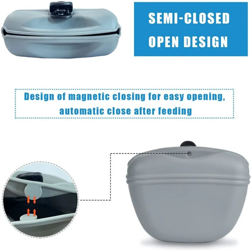 Silikoninis šunų skanėstų krepšys naminiams gyvūnėliams nešiojamas šunų dresūros juosmens krepšys lauko tiektuvas šuniukų užkandžių maišelis Maisto apdovanojimų laikymo krepšys naminių gyvūnėlių reikmenys