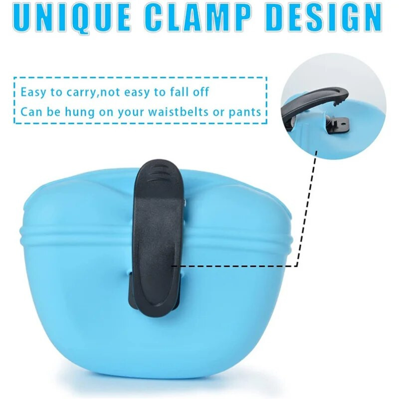 Silikoninis šunų skanėstų krepšys naminiams gyvūnėliams nešiojamas šunų dresūros juosmens krepšys lauko tiektuvas šuniukų užkandžių maišelis Maisto apdovanojimų laikymo krepšys naminių gyvūnėlių reikmenys