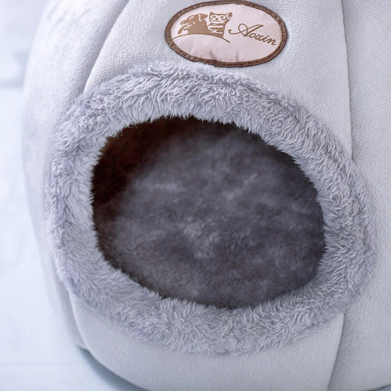 Нов комфорт за дълбок сън през зимата Котешко легло Малка подложка Кошница Малка къща за кучета Продукти Домашни любимци Палатка Уютно пещерно гнездо Вътрешно Cama Gato