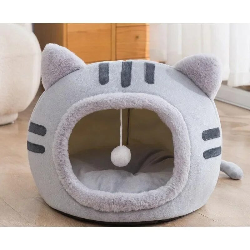 Меко котешко легло Плюшено гнездо Вътрешна топла кошница Диван Куче Поничка Спална колиба Къщичка Зимни принадлежности