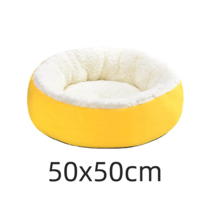 Удобно плюшено гнездо за домашни любимци Кръгло кашмирено топло гнездо за котки Удобна зима без гориво без електричество