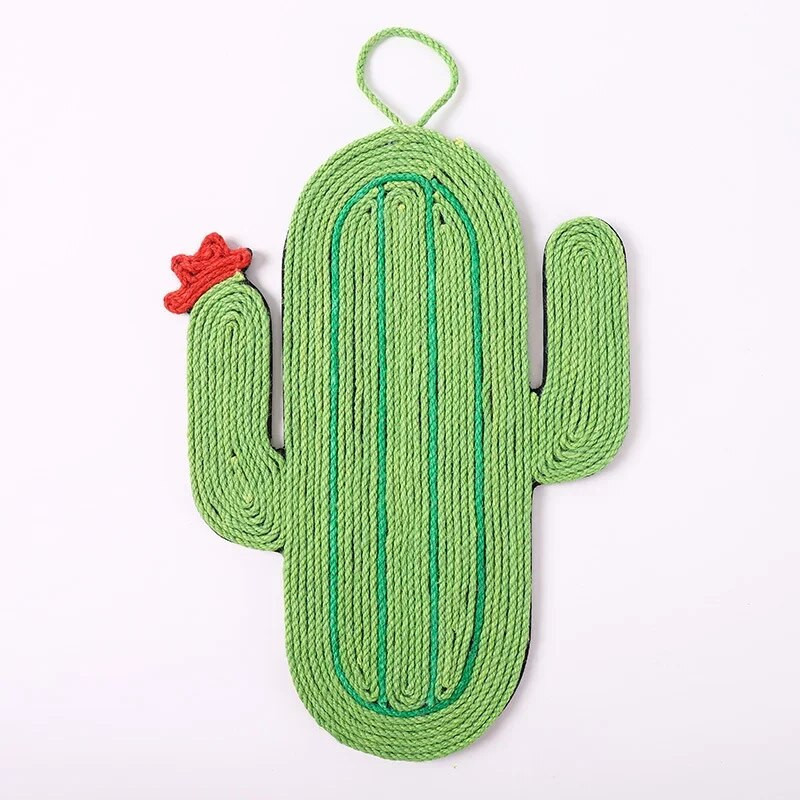 Монтирана на стена подложка за спане на котки от сизал Дъска за драскане на котки Дъска за надраскване във формата на кактус Издръжлива неплъзгаща се подложка Играчки за домашни любимци за упражнения