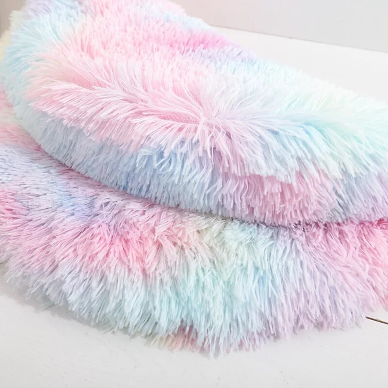 Мека плюшена кръгла котешка подложка за малки кучета Котки Уютна поларена подложка за спане за домашни любимци Коте Кученце Гнездо Топла възглавница за домашни любимци Аксесоари за котки