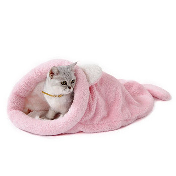 Ζεστό Coral Fleece Γάτα υπνόσακος Κρεβάτι για κουτάβι μικρό σκύλο κατοικίδιο άτριχο χαλάκι γάτας Κρεβάτι ρείθρων Μαλακό ζεστό κρεβάτι ύπνου Προϊόν για κατοικίδια