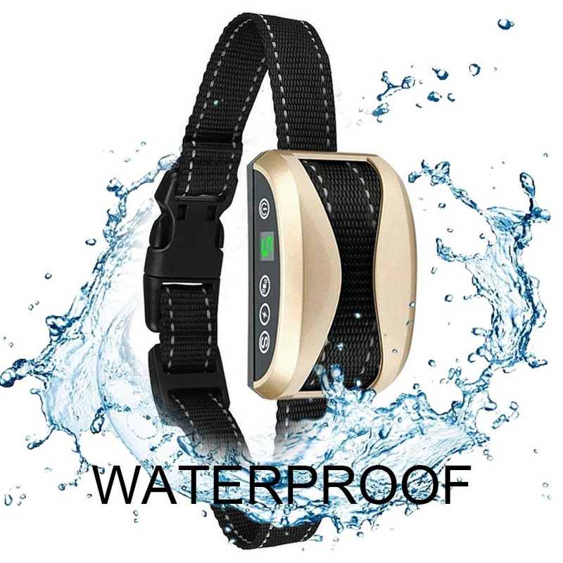 Нашийник против лай Контролен нашийник Аксесоари за обучение на кучета Водоустойчив акумулаторен нашийник против лай за нашийници за обучение на кучета