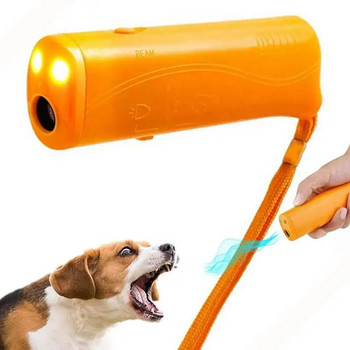 Pet Dog Repeller Anti Barking Συσκευή Υπερήχων Απωθητικό Σκύλου Stop Bark Control Προμήθειες εκπαίδευσης με φακό LED