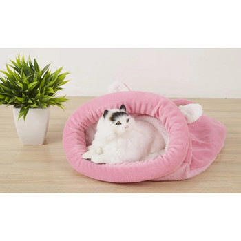 Pet Dog House Υπνόσακος για γάτα Ζεστό κρεβάτι για σκύλους Lovely Pet ζεστό χαλάκι μαξιλάρι ρείθρων Προμήθειες για κατοικίδια - Μέγεθος M (ροζ) Αξεσουάρ