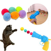 Cat Toys Interactive Launch Training Creative Kittens Mini Pompoms Games Stretch βελούδινα παιχνίδια με μπάλα Προμήθειες για γάτες Αξεσουάρ για κατοικίδια