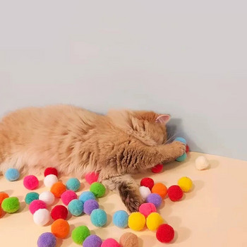 Cat Toys Interactive Launch Training Creative Kittens Mini Pompoms Games Stretch βελούδινα παιχνίδια με μπάλα Προμήθειες για γάτες Αξεσουάρ για κατοικίδια