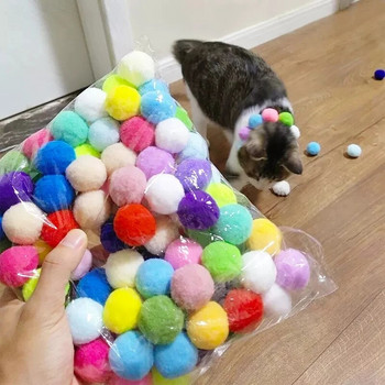 Cat Toys Interactive Launch Training Creative Kittens Mini Pompoms Games Stretch βελούδινα παιχνίδια με μπάλα Προμήθειες για γάτες Αξεσουάρ για κατοικίδια