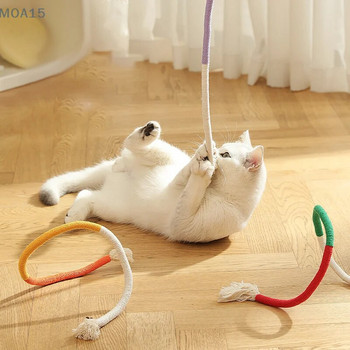 Cat String Toy Интерактивна котешка драскалка Играчка с памучно въже Устойчива на ухапване Дъвчаща играчка за котка Pet Teaser Wand String Rope