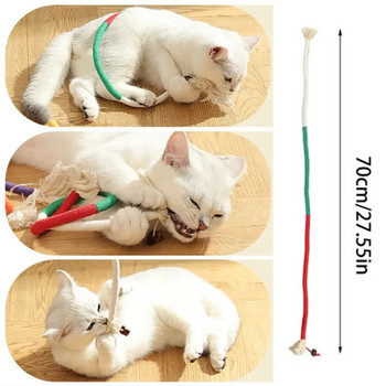 Cat Toys Interactive Molar Cotton Rope Toys Silvervine Cat Teaser Παιχνίδι Clean Mouth Kitten Play Toy Pet Supplies Αξεσουάρ