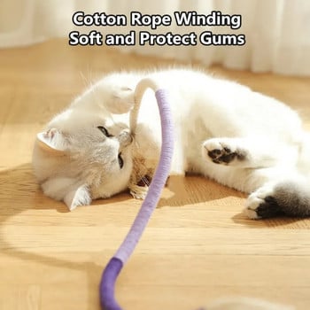 Котешки играчки Интерактивни моларни играчки от памучно въже Silvervine Cat Teaser Toy Clean Mouth Kitten Игра играчка Зоотовары Аксесоари