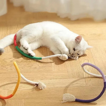 Cat Toys Interactive Molar Cotton Rope Toys Silvervine Cat Teaser Παιχνίδι Clean Mouth Kitten Play Toy Pet Supplies Αξεσουάρ