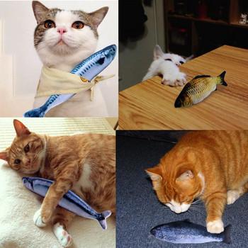 Παιχνίδι για γάτα βελούδινη γάτα γρατσουνιστή παιχνίδι για γάτα Catnip παιχνίδι διαδραστική προσομοίωση Fish Cat Mint Fidget Παιχνίδια γεμιστά Παίζοντας παιχνίδι για γατάκι γάτα