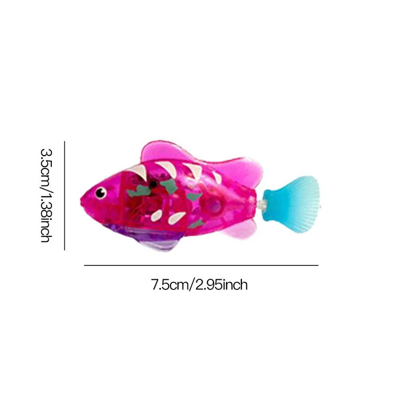 Pet Cat Toy LED интерактивен плуващ робот Fish Toy for Cat Glowing Electric Fish Toy за стимулиране на инстинктите на лов на домашни любимци
