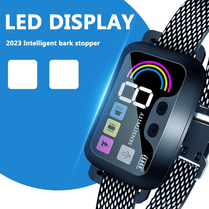 2024. aasta uus nutikas koera haukumise kaelarihm, nutikas haukumisvastane treeningkaelarihm reguleeritava piiksu vibratsioonišoki ja tundlikkusega
