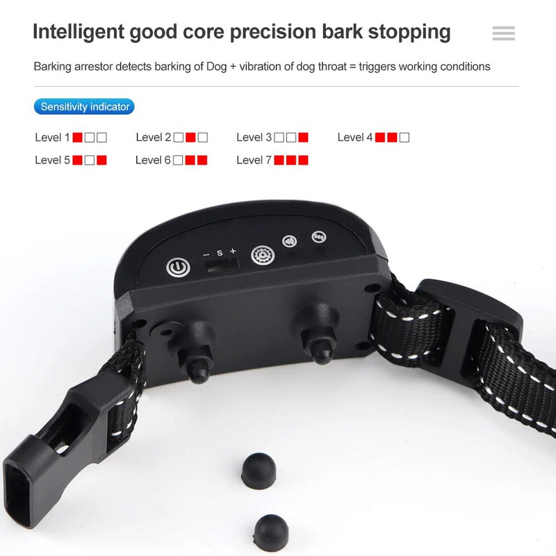 Koerte haukumisvastane seade Automaatne USB koerte treeningkaelarihm Koerte haukumise peatamiseks vibratsioon laetav elektriga haukumise kaelarihm