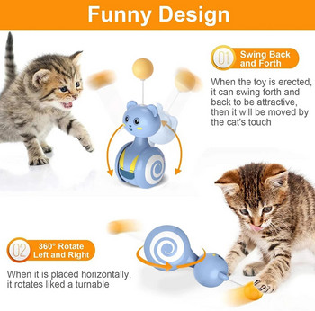 Автоматична играчка за котка Tumbler Swing Toys for Cats Funny Balance Car Interactive Kitten Chasing Toy With Feather Ball Cat Accessories