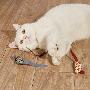 Αστεία βελούδινα παιχνίδια για γάτες Μαλακά συμπαγή διαδραστικά ποντίκια ποντίκια παιχνίδια για αστεία γατάκια κατοικίδια γάτες που παίζουν προμήθειες παιχνιδιού εκπαίδευσης Scratch