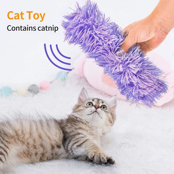 Плюшена играчка за дъвчене на котки Catnip Self-hi Bite Toys Strip Pillow Teaser Toys for Cats Soft Interactive Cat Играчка Katten Speelgoed