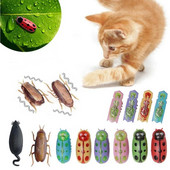 Funny Electric Bugs Catnip Toy Automatic Tunnel Mini Robot Bug Δόνηση εντόμων Παιχνίδια για γάτες Λειτουργεί με μπαταρία Κατσαρίδα Πασχαλίτσα