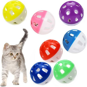 20 τμχ Μπάλες παιχνίδι για γάτες Pet Cat Kitten Παίξτε πλαστικές μπάλες με Jingle Bell Pounce Chase Rattle Παιχνίδι για γάτες Μαζικό τυχαίο χρώμα