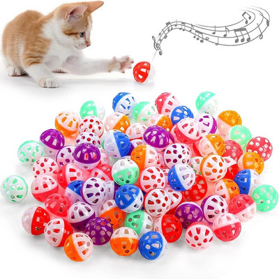 20 τμχ Μπάλες παιχνίδι για γάτες Pet Cat Kitten Παίξτε πλαστικές μπάλες με Jingle Bell Pounce Chase Rattle Παιχνίδι για γάτες Μαζικό τυχαίο χρώμα