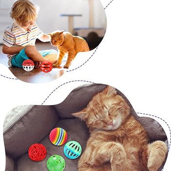 Ποικιλία παιχνιδιών για γάτες Σπιράλ ελατήρια Ποικιλία μπάλες γάτας Crinkle γούνινο γούνινο ποντίκι Παιχνίδια γάτας για γατάκια Διαδραστικά προμήθειες για κατοικίδια