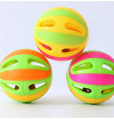Παιχνίδια γάτας Πολύχρωμα Splicing Bell Ball Μεγάλη Cat Toys Cat Self Hi Bell Παιχνίδια για κατοικίδια Προμήθειες για κατοικίδια Τυχαία χρώματα