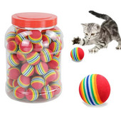 Rainbow EVA Cat Toys Ball Interactive Cat Dog Play Chewing Rattle Scratch EVA Ball Training Balls Προμήθειες για παιχνίδια για κατοικίδια