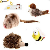 Pet Cat Toy Sparrow Insects Mouse Shaped Bird Simulation Sound Oft Stuffed Toy Pet Interactive Sounding Λούτρινη κούκλα Προμήθειες για κατοικίδια