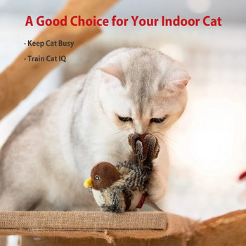 Pet Cat Toy Sparrow Insects Mouse Shaped Bird Simulation Sound Oft Stuffed Toy Pet Interactive Sounding Λούτρινη κούκλα Προμήθειες για κατοικίδια