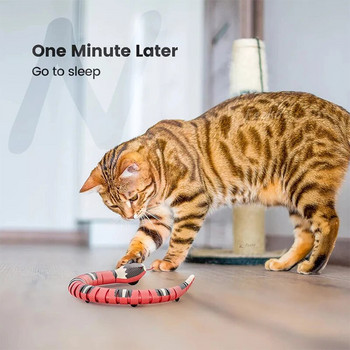 Smart Sensing Snake Interactive Cat Toys Автоматично USB зареждане Аксесоари за котенца за домашни кучета Game Play Toy