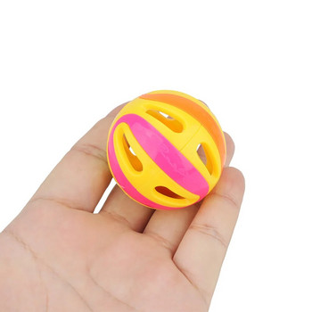 6 τμχ Τυχαίο κουδούνι Πλαστικό παιχνίδι με μπάλα για γάτες Πολύχρωμο μάτισμα 4,8 εκ. Αξεσουάρ για παιχνίδια για κατοικίδια