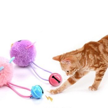 Παιχνίδι για γάτα Διαδραστικά βελούδινα παιχνίδια για κατοικίδια σε σχήμα κεφαλιού ποντικιού με προϊόντα για κατοικίδια με καμπάνα аксесуари для котів