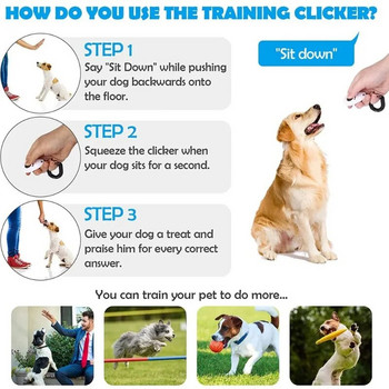 2/Pack Κλικ εκπαίδευσης σκύλων με ρυθμιζόμενο λουρί καρπού ανθεκτικό ελαφρύ εύκολο στη χρήση για γάτες Puppy Birds Άλογα