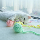 MADDEN Funny Cat Toys Πολύχρωμες μπάλες από νήματα με διαδραστικό παιχνίδι για μάσημα για γατάκια γεμιστά Προμήθειες για μπάλα για γάτες