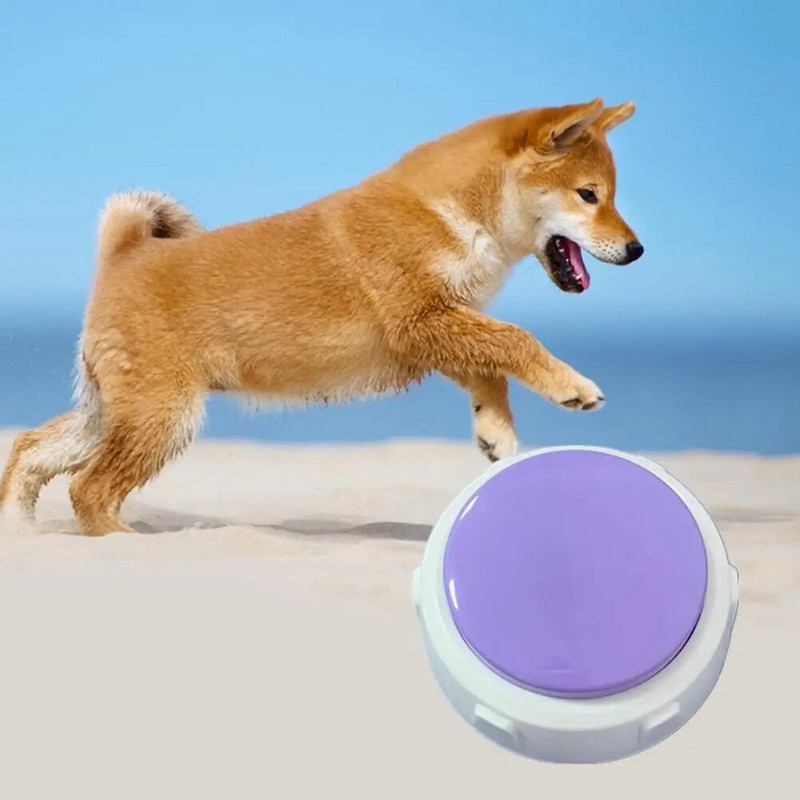 Miniatiūrinis naminių gyvūnėlių mygtukas Treniruok savo augintinį Dresūra Mygtukas Šunys Katės Šuniukai 30 sekundžių įrašo atkūrimas kalbantis žaislas Juokinga dovana