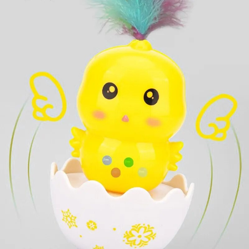 Interaktív macskajáték tollas kisállat pohara Vicces játék Interaktív macskák játékok Macska guruló ugrató Toll pálca játékok Forgó labda