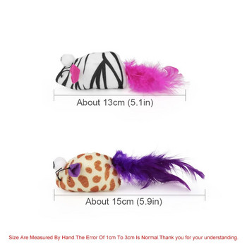 10 бр. Catnip Mouse Cat Toy Feather Interactive Play Training Mices Pet Toy