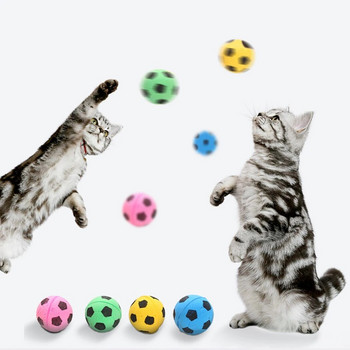 4 τεμ. Διαδραστικά παιχνίδια για γάτες με μπάλα παιχνίδι γάτας Παίξτε Chewing Scratch Φυσικός αφρός σφουγγάρι Προμήθειες ποδοσφαίρου για κατοικίδια