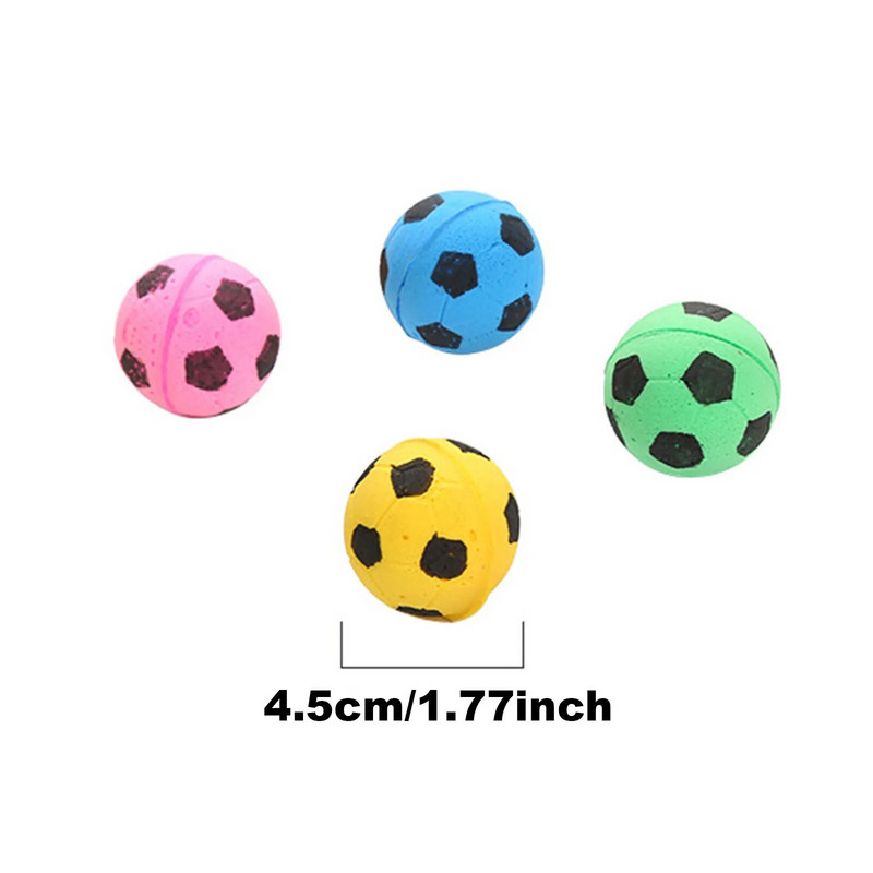 Mókuskutya nyikorgó 4 csomag kisállatjátékok kis habfoci Színes macskajátékok Ajándékok macskáknak Kutyák Nyulak dobáló nyugtató csemege