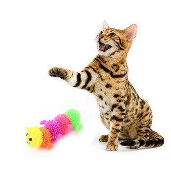 1PC Pet Cat Decompression Doll Fun TPR Rubber Simulation for Caterpillar Fun Toy Περιβαλλοντικά ασφαλές και μη τοξικό τυχαίο χρώμα