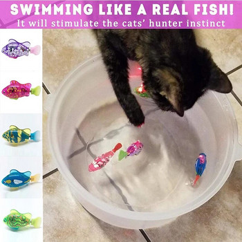 Cat Interactive Electric Fish Toy Water Cat Toy Indoor Play Swimming Robot Fish Toy Led Light Pet Toys for Cat and Dog