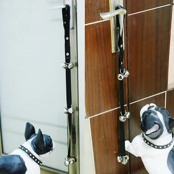 Дресирайте куче Звънец с въже Вътрешен алармен звънец за домашни любимци Черен домашен любимец Регулируеми консумативи за обучение Отворете вратата и позвънете на звънеца