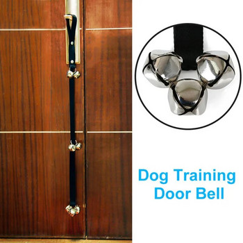 Κουδούνι τρένου σκύλου με σχοινί Εσωτερικό κουδούνι συναγερμού κατοικίδιων ζώων Μαύρο ρυθμιζόμενο προμήθειες εκπαίδευσης κατοικίδιων Ανοίξτε την πόρτα και χτυπήστε το κουδούνι