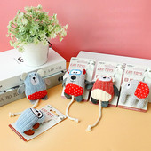 Νέο βελούδινο παιχνίδι για γάτες Cute Bear Santa Interactive Παίξτε Chew Kitten Rope Pet βελούδινο Squeaky παιχνίδι Χριστουγεννιάτικο δώρο για κατοικίδια